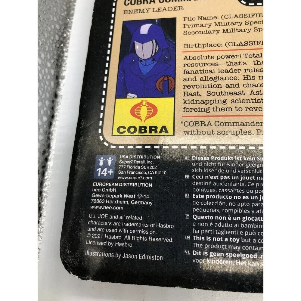 GI Joe Retro Collection 3.75” Cobra Commander Snake Eyes Action Figures Set 2021